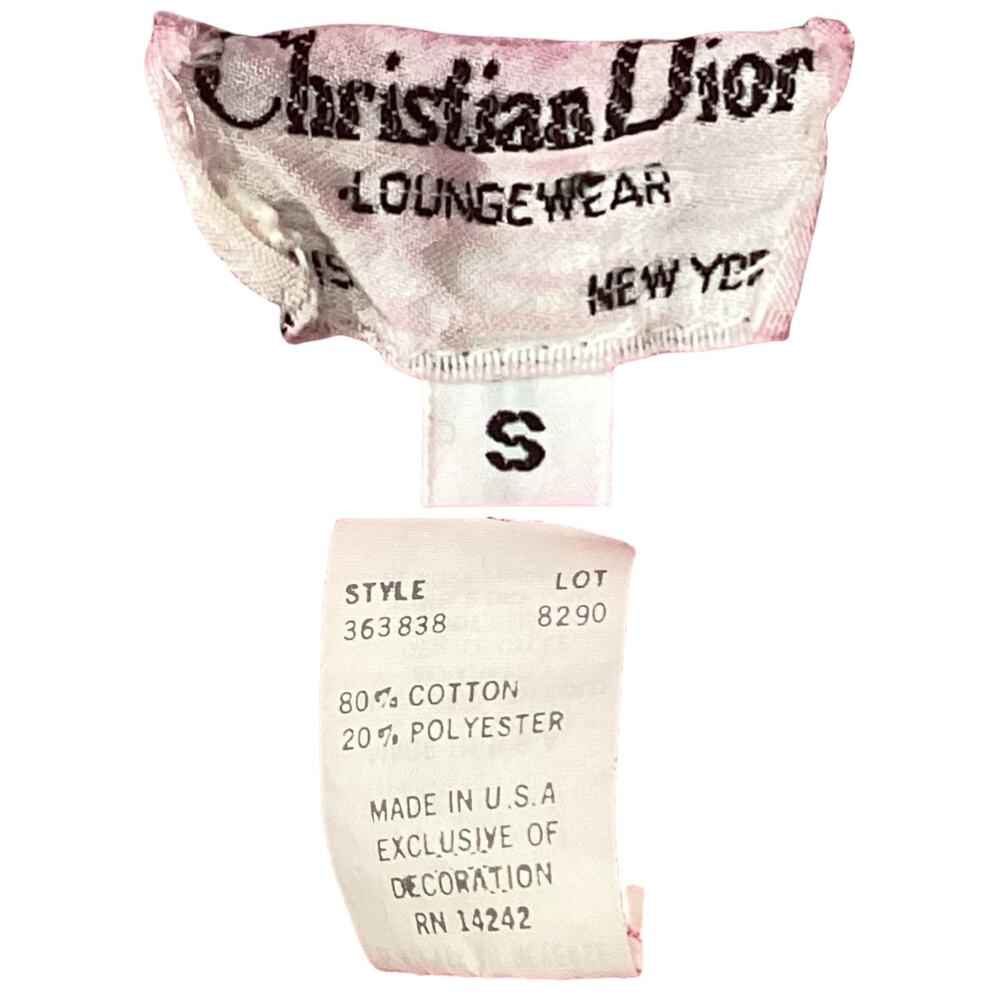 Christian Dior VTG Loungewear O/S Velvet Half-Zip w/ Dior Buttons in Hot Pink - Picture 5 of 5